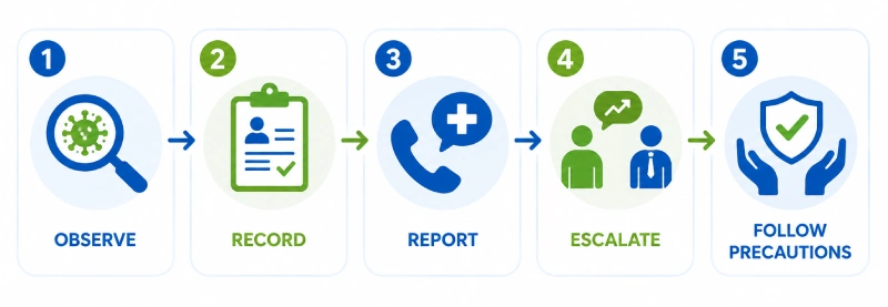 steps to manage a suspected infection