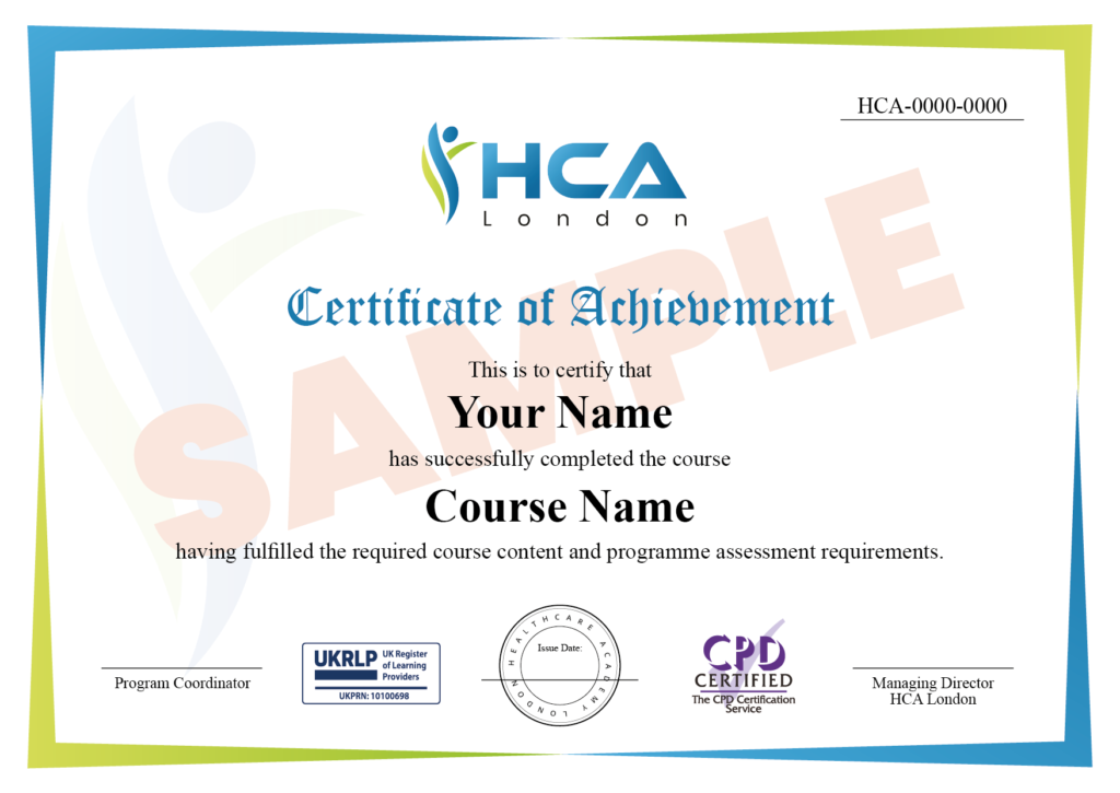 HCA Final Certificate - CPD + UKRLP - Sample-01